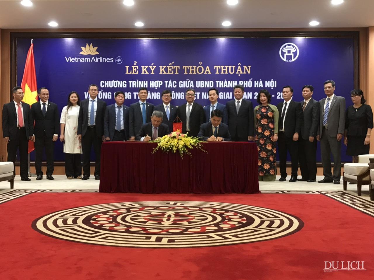 Lễ ký kết thỏa thuận hợp tác giữa thành phố Hà Nội với Tổng Công ty Hàng không Việt Nam giai đoạn 2019 - 2024